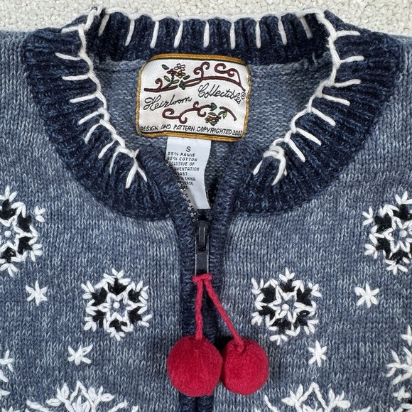 Christmas Cardigan Zip Sweater Women's Small Heirloom Collectibles Polar Bears - Picture 3 of 7